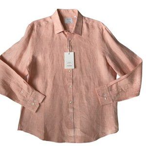 Baird McNutt Murano Men’s Size Large linen Peach color button up shirt NWT